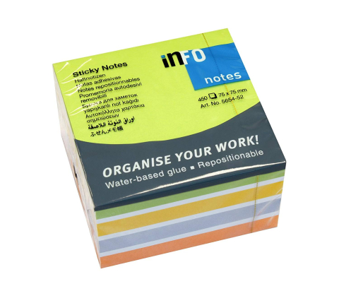 Notesuri adezive - Notes adeziv 75*75mm 450 file info notes