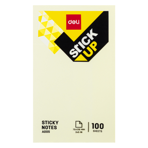 Birotică și Papetărie - Notes adeziv 76*126mm galben 100 file deli