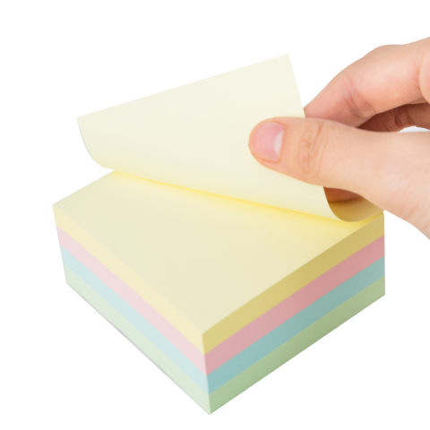 Notes adeziv 76*76mm 4 culori pastel 400 file deli [4]