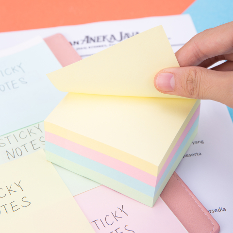Notes adeziv 76*76mm 4 culori pastel 400 file deli [3]