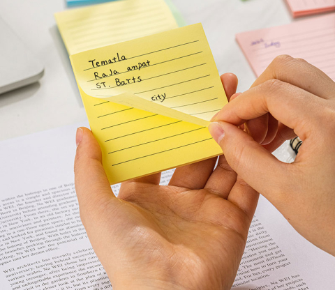 Notes adeziv 76 x 101 mm 4 x 25 file r-v-g-a liniat deli [3]