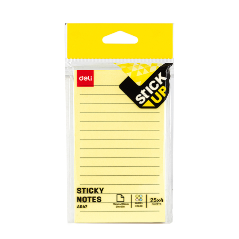 Birotică și Papetărie - Notes adeziv 76 x 126 mm 4 x 25 file r-v-g-a liniat deli
