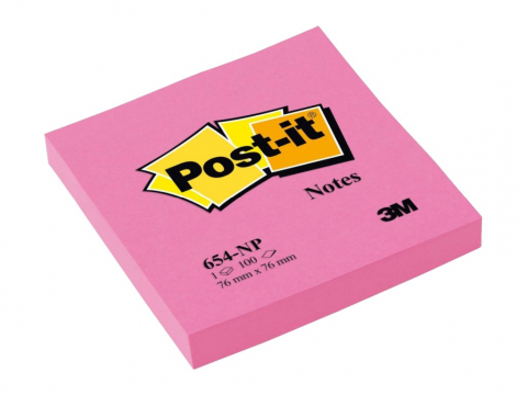 Birotică și Papetărie - Notes adeziv 76 x 76 mm 100 file neon Post-it, 100% PEFC SGSCH-PEFC-COC-110078