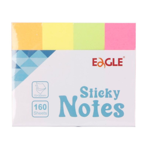 Birotică și Papetărie - Notes adeziv index Eagle 659-4N, 160 coli, 15x50mm, hartie, 4 culori neon