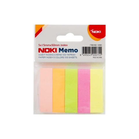 Birotică și Papetărie - Notes adeziv index Noki 12060, 500 coli, 15x50mm, hartie, 5 culori neon