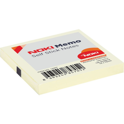 Birotică și Papetărie - Notes adeziv Noki 12007, 100 coli, 75x75mm, galben pastel