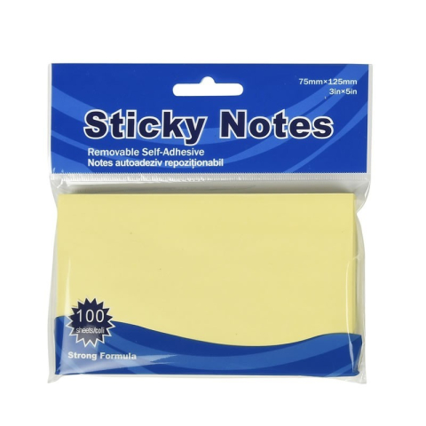 Birotică și Papetărie - Notes adeziv Office Cover A05, 100 coli, 75x125mm, galben pastel, blister