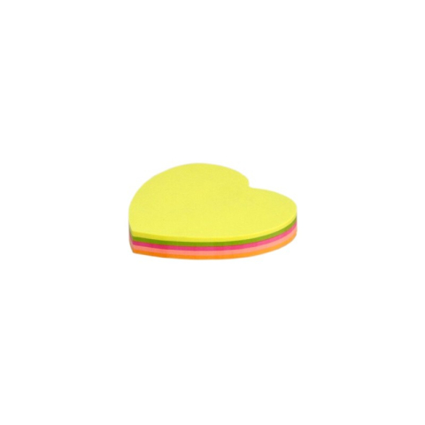 Notes adeziv Office Cover SN4505I, 100 coli, 75x75mm, 5 culori neon, forma inima, blister [1]