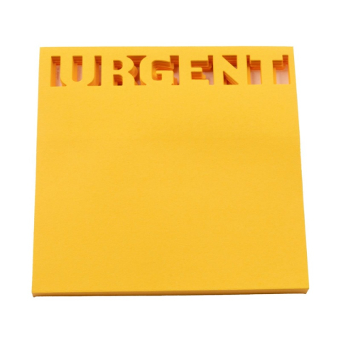 Birotică și Papetărie - Notes adeziv stantat Office Cover H1-URGENT, 50 coli, 75x75mm, portocaliu neon, blister