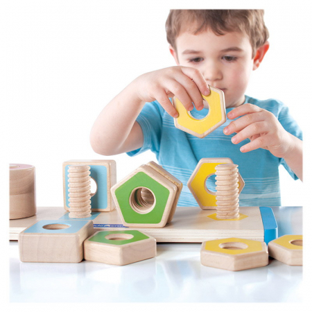 Numara si insurubeaza formele, Guidecraft, 2-5 ani [2]