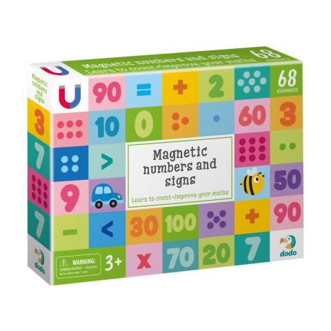 Jucării și Jocuri pentru copii - Numere si semne, set magnetic, 64 piese, copii varsta 3-7 ani
