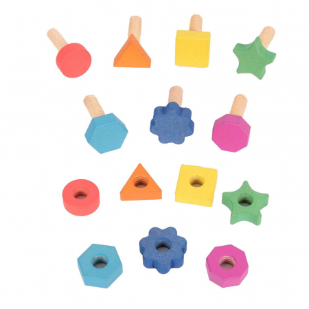 Nuts & Bolts, set suruburi si piulite din lemn, 14 piese, 1-5 ani [4]