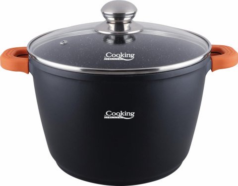 Oala aluminiu turnat+capac, 24 cm x 16.5 cm , 6.3 l, dark line, cooking  by heinner&nbsp; [1]