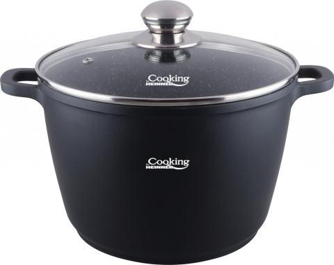 Oale si cratite - Oala aluminiu turnat+capac, 28 cm x 20 cm , 10 l, dark line, cooking  by heinner