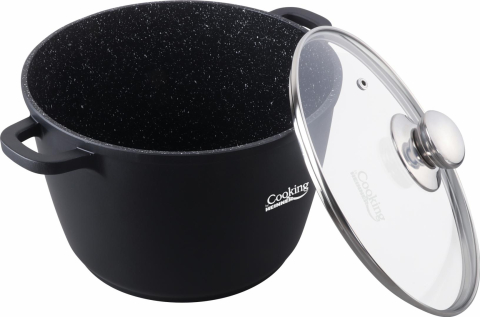 Oala aluminiu turnat+capac, 28 cm x 20 cm , 10 l, dark line, cooking  by heinner [1]