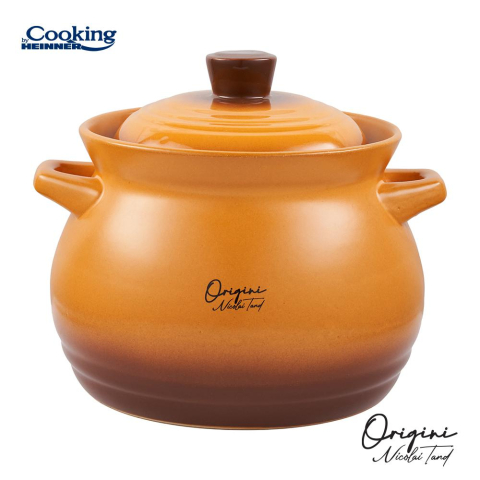 Vase pentru gatit - Oala ceramica cu capac,  17x18 cm, 4.5 l, nicolai tand, origini, cooking by heinner
