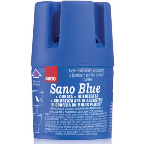 Odorizant toaleta - Odorizant solid pentru rezervorul toaletei, Sano, Albastru, 150g