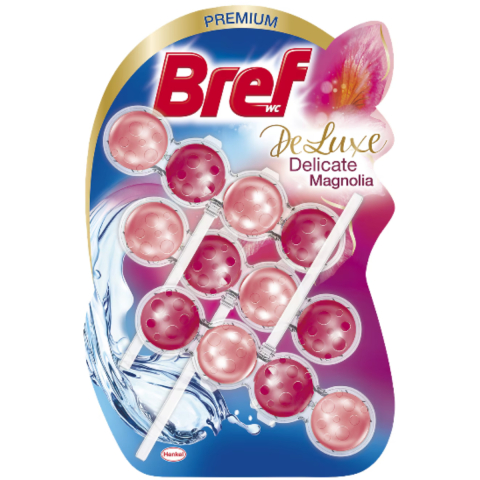 Odorizant toaleta - Odorizant bile pentru toaleta, Bref Deluxe Magnolia 3 x 50g
