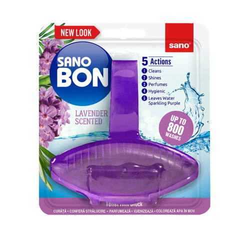 Detergenti si Curatenie - Odorizant toaleta cu suport lavanda 5in1 55g sano bon