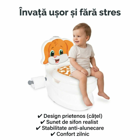 Olita educativa copii, Catel, cu Sunete, Capac, Anti-alunecare [6]