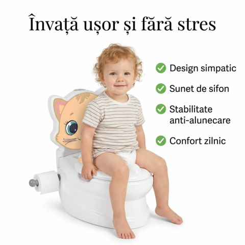 Olita educativa copii, Pisica, cu Sunete, Capac, Anti-alunecare [5]