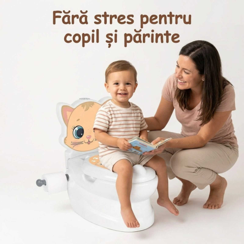 Olita educativa copii, Pisica, cu Sunete, Capac, Anti-alunecare [3]