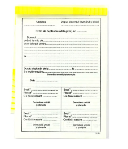 Birotică și Papetărie - Ordin de deplasare a5