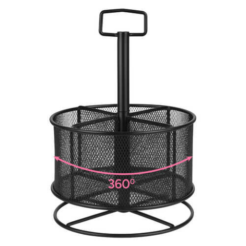 Organizator birou rotativ, suport metalic, 4 creioane, pentru creioane, pixuri [1]