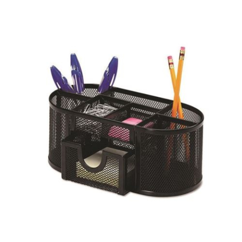 Articole pentru birou - Organizator de birou Q-CONNECT MESH 8 compartimente din plasa metalica 235 x 112 x 100 mm Negru 