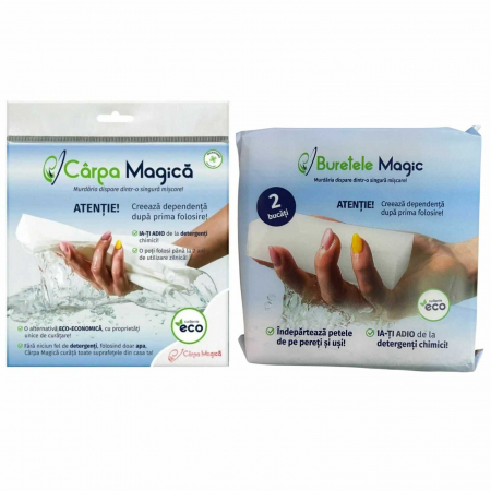 Bureti vase si lavete - Pachet 2 x Burete Magic si 1 x Carpa Magica
