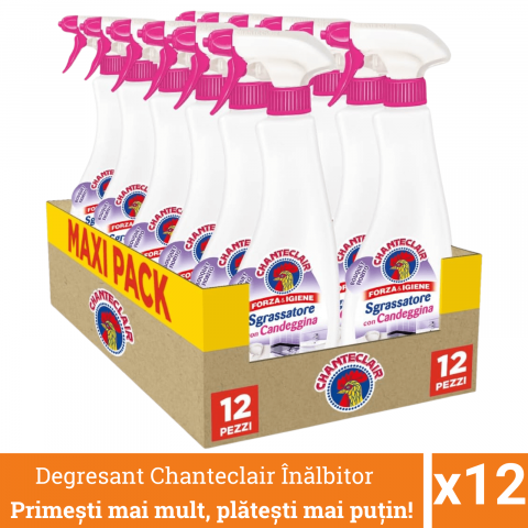Curatenie, intretinere casa - Pachet promo 12 x Chanteclair Degresant Universal cu Inalbitor, Candeggina, Clor, Spray, 600 ml