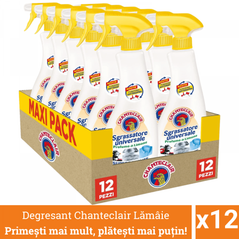Curatenie, intretinere casa - Pachet promo 12 x Chanteclair Detergent Degresant Universal Lamaie, Spray, 600 ml