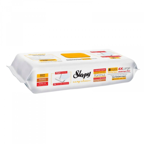 Lavete umede pardoseli Sleepy Galbene, 150 buc cu Otet si Bicarbonat [1]