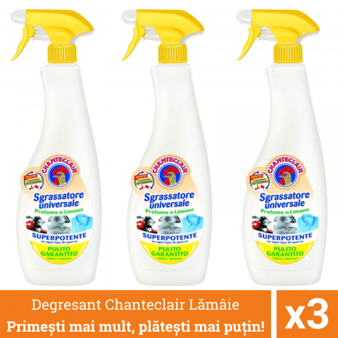 Curatenie, intretinere casa - Pachet promo 3 x Chanteclair Detergent Degresant Universal Lamaie, Spray, 600 ml