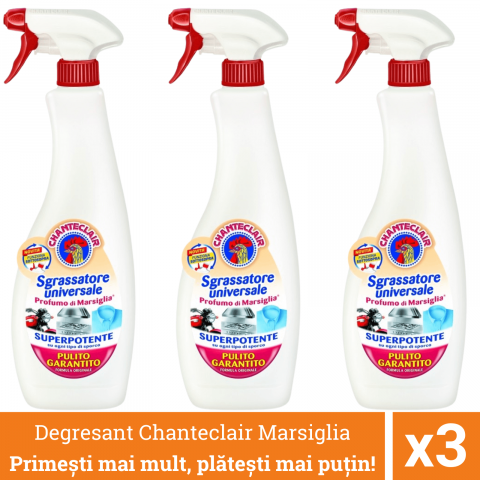 Curatenie, intretinere casa - Pachet promo 3 x Chanteclair Detergent Degresant Universal Marsiglia, Spray, 600 ml