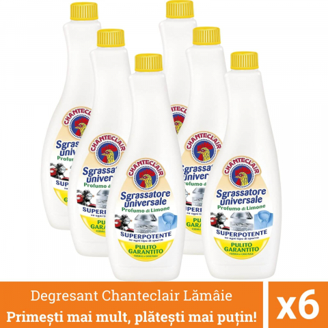 Curatenie, intretinere casa - Pachet promo 6 x Chanteclair Degresant Universal cu Lamaie, Rezerva, 3600 ml, Sgrassatore