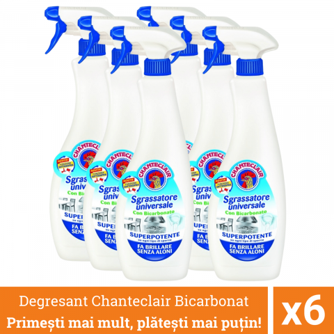 Curatenie, intretinere casa - Pachet promo 6 x Chanteclair Detergent Degresant Universal Bicarbonat, Spray, 600 ml