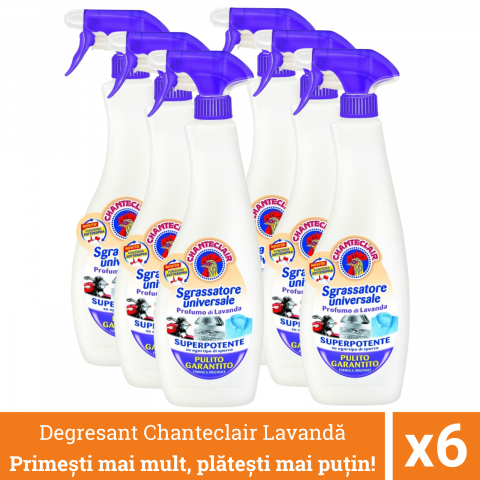 Curatenie, intretinere casa - Pachet promo 6 x Chanteclair Detergent Degresant Universal Lavanda, Spray, 600 ml