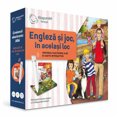 Pachet Raspundel Istetel: Creion + Carte Engleza si Joc + Carte Corpul Uman + CADOU Tetris lemn [5]