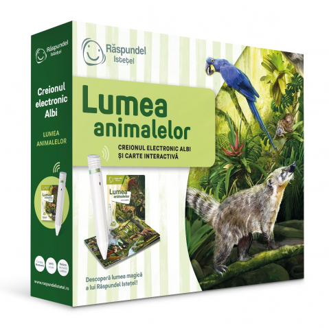 Cărți Educative, Activități - Pachet Raspundel Istetel, creion si carte Lumea animalelor, 2.0 varsta 5-7 ani ,7-9 ani ,9-12 ani, Unisex