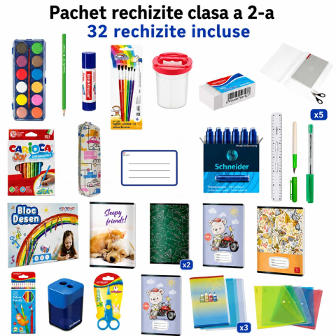 Ghiozdane Scoala, Rucsacuri si Genti pentru Copii - Rechizite Scolare Clasa 2-a, Lista cu 32 articole pentru elevi