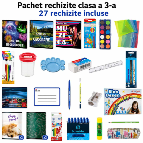 Ghiozdane Scoala, Rucsacuri si Genti pentru Copii - Rechizite Scolare Clasa 3-a, Lista cu 27 articole pentru elevi