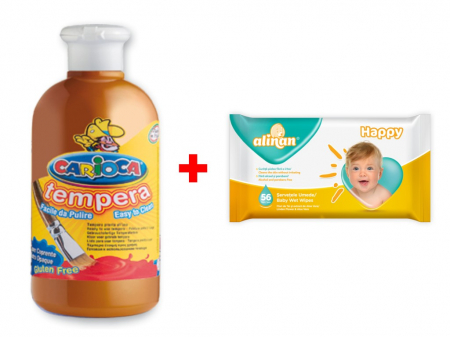 Acuarele, Tempera, Pensule - Pachet tempera Auriu carioca 500 ml + servetele gratuite