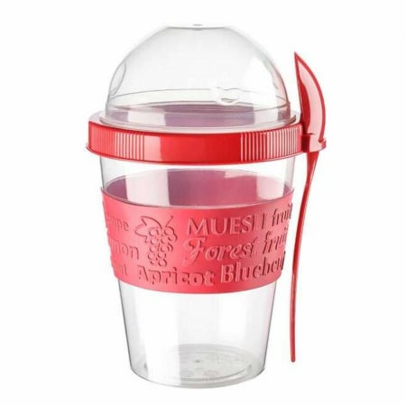 Caserole, cutii alimentare - Pahar pentru iaurt cu recipient cereale, cu lingurita, 600 ml - Micostore