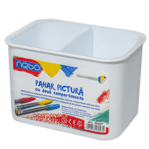 Pahar pictura Nebo, cu capac, cu suport pensule, 2 compartimente, 16027 [6]