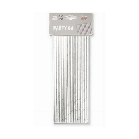 Paie argintii PartyGo, 20cm, DE0092, set 25 buc [1]