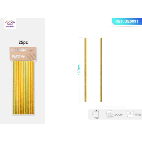 Paie aurii PartyGo, 20cm, DE0091, set 25 buc [2]