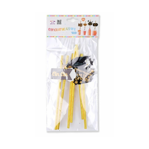 Paie de baut PartyGo, 20cm, motive absolvire, DD0096, set 6 buc [1]