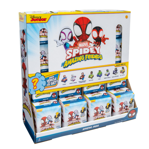 Jucării și Jocuri pentru copii - Paienjenelul Marvel - Mini-vehicul ascuns in cutie, figurina inclusa, diverse modele varsta 3-5 ani ,5-7 ani ,7-9 ani, Baieti