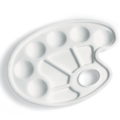Rechizite Școlare - Paleta din plastic pentru vopsele cu ulei si tempera, 23 x 17 cm, copii varsta 1 an+,3 ani+,6 ani+,8 ani+
